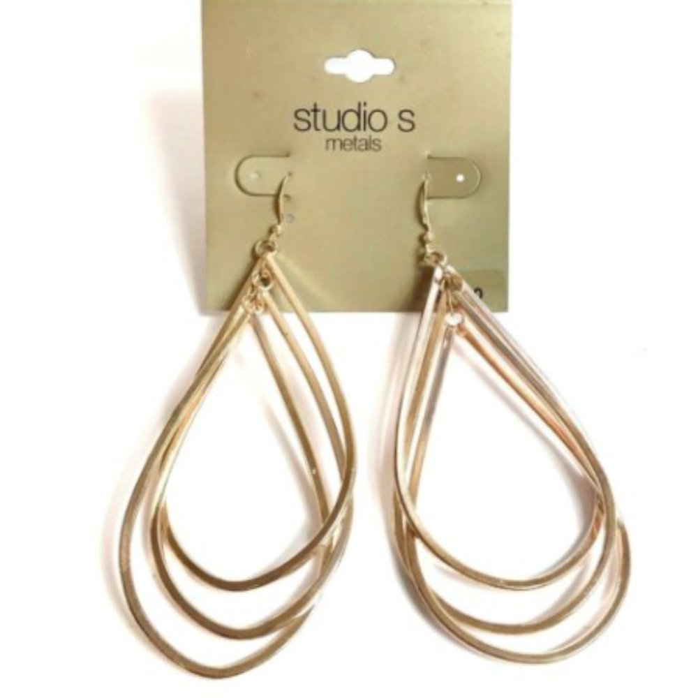 Studio S Rose Gold Drop Earrings New